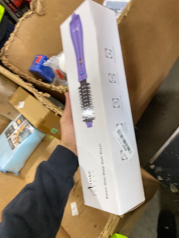 Photo 1 of Hot Air Brush, Aima Beauty Salon One-Step Hair Dryer and Volumizer, 4-in-1 Hair Dryer Brush, Hair Styling Tools, Purple-Round