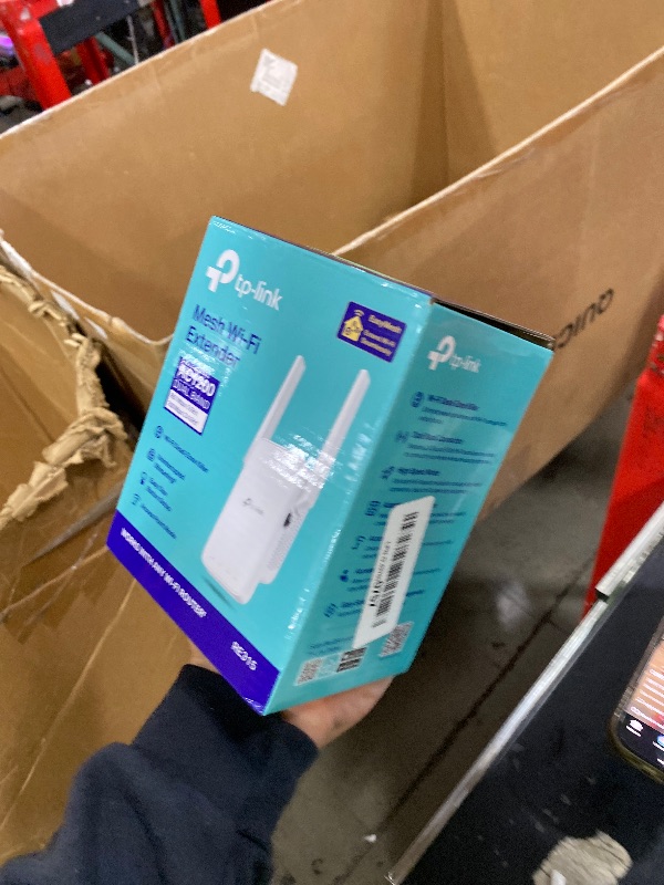 Photo 1 of TP-Link AC1200 WiFi Extender, 2025 Wirecutter Best WiFi Extender, 1.2Gbps Home Signal Booster, Dual Band 5GHz/2.4GHz, Up to 1600 Sq.ft and 32 Devices, EasyMesh Compatible, One Ethernet Port (RE315)