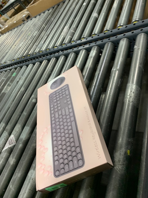 Photo 1 of Cream Wireless Keyboard Mouse, COOFUN 104 Keys Full Size White Keyboard Ergonomic Cordless Keyboards Cute Colorful Retro Typewriter Key Board for Windows, PC, Laptop, Desktop (Creamy)