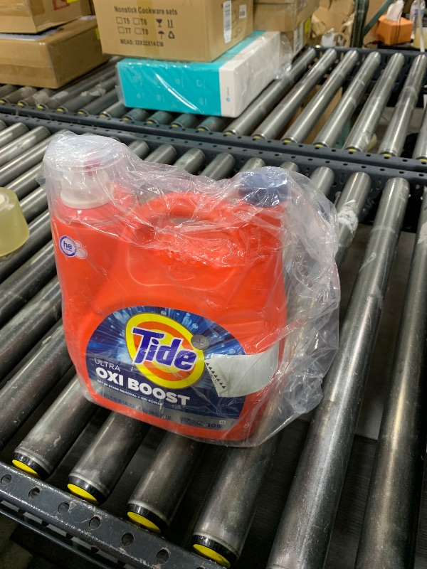 Photo 1 of Tide Ultra Oxi Boost Liquid Laundry Detergent, 148 fl oz, 105 Loads, Advanced Stain Remover, Laundry Detergent Liquid with Extra Oxi Power
