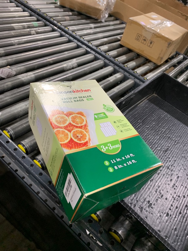 Photo 1 of [2025 Upgraded] Bonsenkitchen 3 Rolls 11" x 16' + 3 Rolls 8" x 16' Vacuum Sealer Bags for Food with a Color Box, Easy to Store, Commercial Grade, BPA Free, Great for Food Storage or Sous Vide, VB22