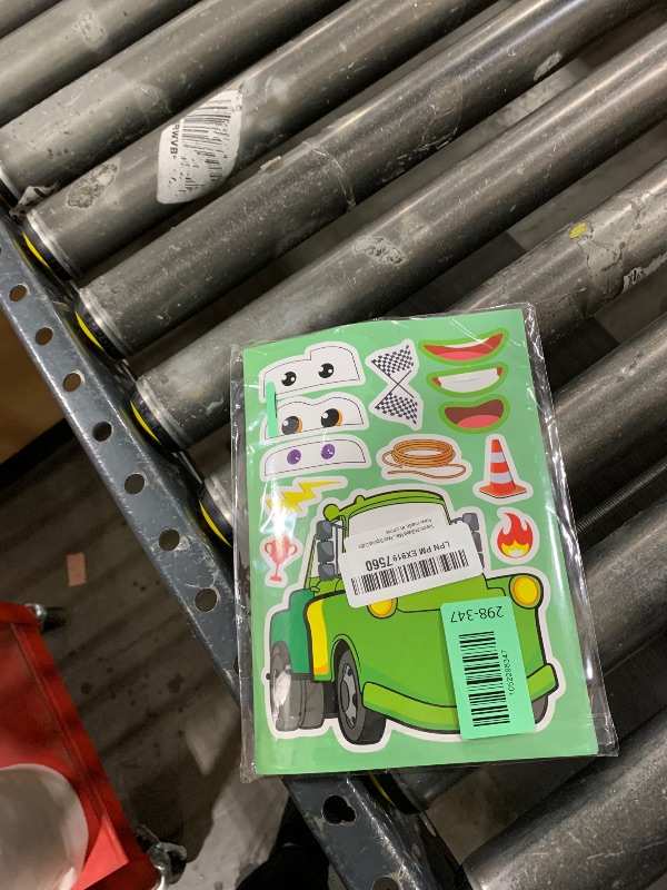 Photo 1 of 24 Sheets Make Your Own Stickers Make A Face Stickers for Kids Toddlers with Fire Truck Tractor Police Car Bus Racing Car DIY Craft Kids Party Favor Supplies Crafts