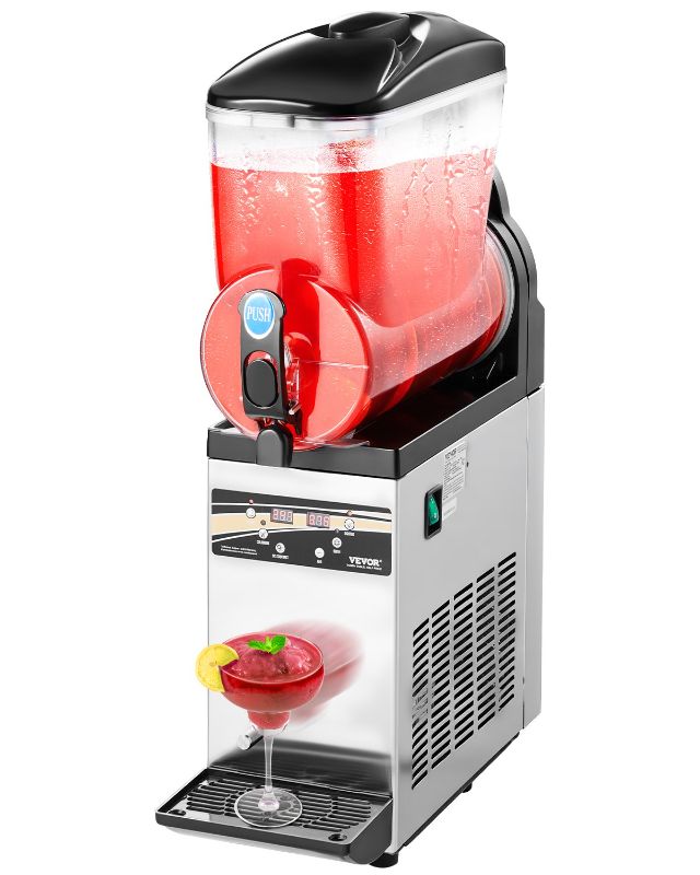 Photo 1 of VEVOR Commercial Frozen Drink Maker, 15L Single Tank Slushy Machine, 60 Cups Stainless Steel Margarita Smoothie Frozen Drink Machine, Slushie Maker for Home Party Restaurants Cafe Bars