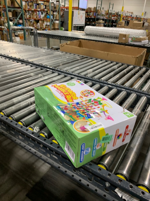 Photo 1 of JOYIN 236Pcs Glowing Marble Run with Motorized Elevator- Construction Building Blocks Toys with 30 Glow in The Dark Plastic Marbles, STEM Toy for Boys and Girls Gift for Christmas