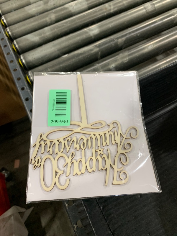 Photo 1 of Happy 30th Anniversary Cake Toppers Wood, Cheers To 30 Years Old Party Decorations 30 Year Anniversary Wooden Cake Decor, Thirty Theme Cake Decorations For Wedding Birthday Company Anniversaro