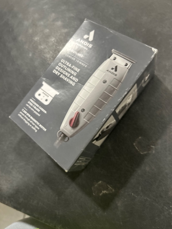 Photo 1 of Andis 04780 Professional T-Outliner Beard & Hair Trimmer for Men with Carbon Steel T-Blade, Bump Free Technology – Corded Electric Beard Trimmer, GTO, Grey