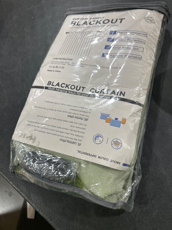 Photo 1 of INOVADAY 100% Blackout Curtains for Bedroom, Black Out Curtains 90 Inch Long, Clip Rings Linen Blackout Drapes, Thermal Insulated Room Darkening for Living Room, 2 Panels - Sage,W50xL90