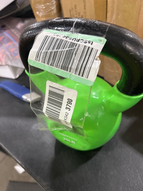 Photo 1 of Amazon Basics Vinyl Kettlebell, 25 Pounds, Light Green
