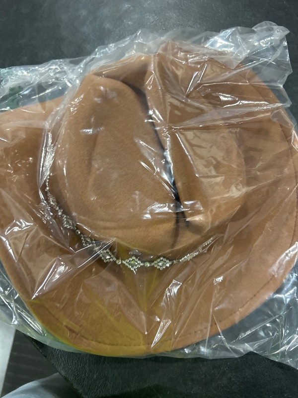 Photo 1 of Verdusa Women's Western Cowboy Hat Rhinestone Wide Brim Cowgirl Hat Brown One-Size