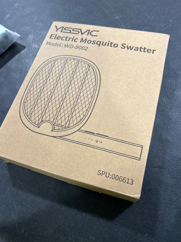 Photo 1 of YISSVIC Electric Fly Swatter Foldable Bug Zapper Racket 2 in 1 Mosquito Killer with Purple Attractant Light Rechargeable 1800mAh for Indoor Home Backyard Patio Camping