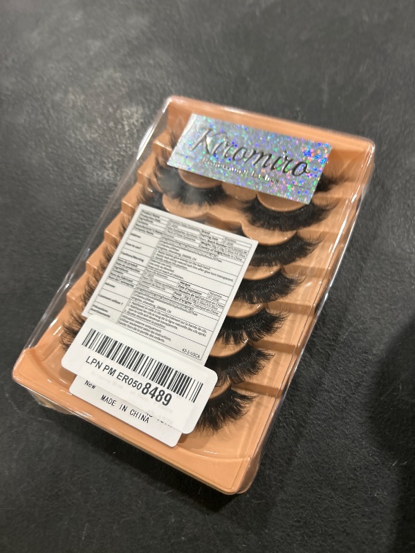 Photo 1 of Kiromiro Mink Lashes False Eyelashes 18mm 3D Volume Cat Eye Lashes Faux Mink Eyelash Wispy Fake Eyelashes Thick Strips Lash Pack, 7 Pairs