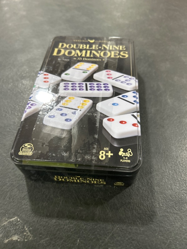 Photo 1 of Spin Master Games, Cardinal Classics Double Nine Dominoes Set in Storage Tin, Dominoes for Kids & Adults, Classic Game, 2-6 Players, for Ages 8 & Up