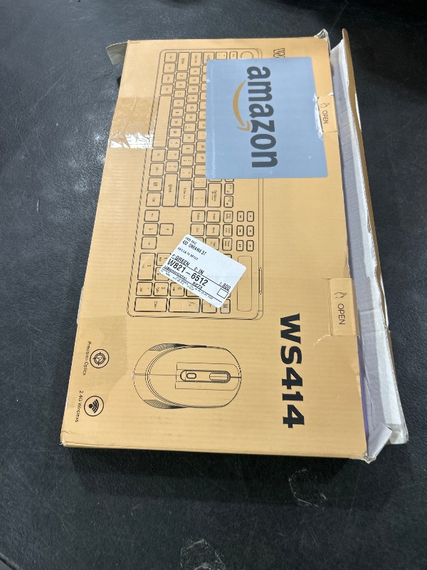 Photo 1 of Wireless Keyboard and Mouse Combo, Soueto 2.4G Full-Sized Computer Keyboard with Phone Tablet Holder, 22 Multimedia Shortcuts, Numeric Keypad, 6 Button Silent Mouse for Windows, Mac (Purple-White)