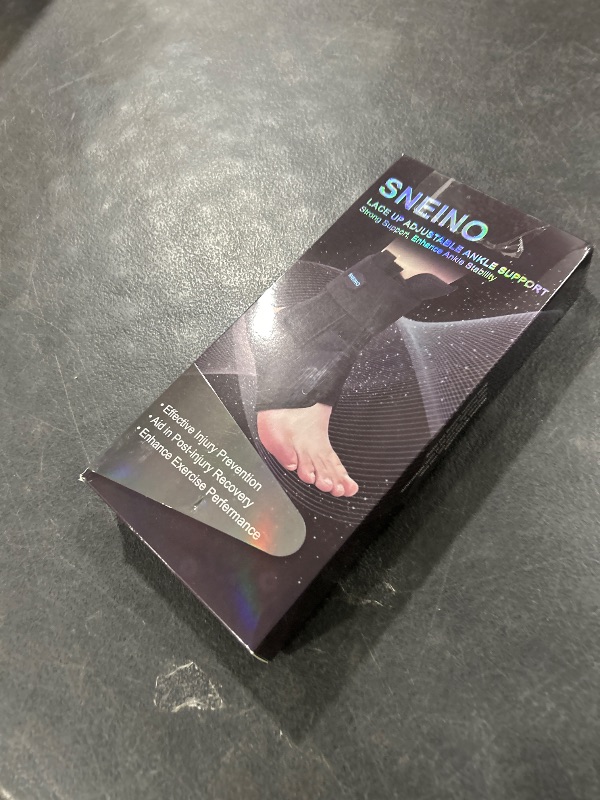Photo 1 of SNEINO Ankle Brace for Women & Men - Ankle Support Brace for Sprained Ankle, Ankle Stabilizer for Achilles, Tendon, Sprain, Injury Recovery, Lace up Ankle wrap for Running, Basketball, Volleyball (Medium)
