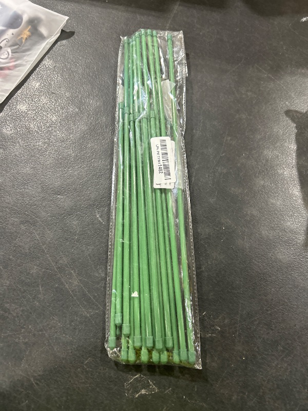 Photo 1 of Plant Stakes 17inch &11inch SupKing Adjustable Length Plant Support Stake 16Pcs Green Orchid Stick with Clips for Indoor Outdoor,Garden Pole for Potted Tomato Amaryllis Vegetables Comes with 20 Ties