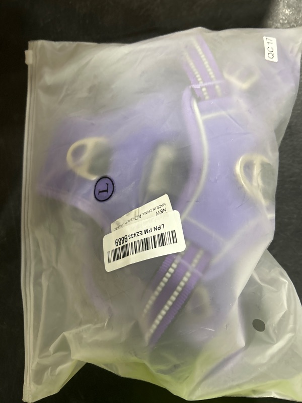 Photo 1 of SlowTon Dog Harness for Large Dogs, No Pull No Choke Pet Harness with 2 Leash Clips and Easy Control Vertical Handle, Adjustable Soft Padded Dog Vest(Purple, Large)
