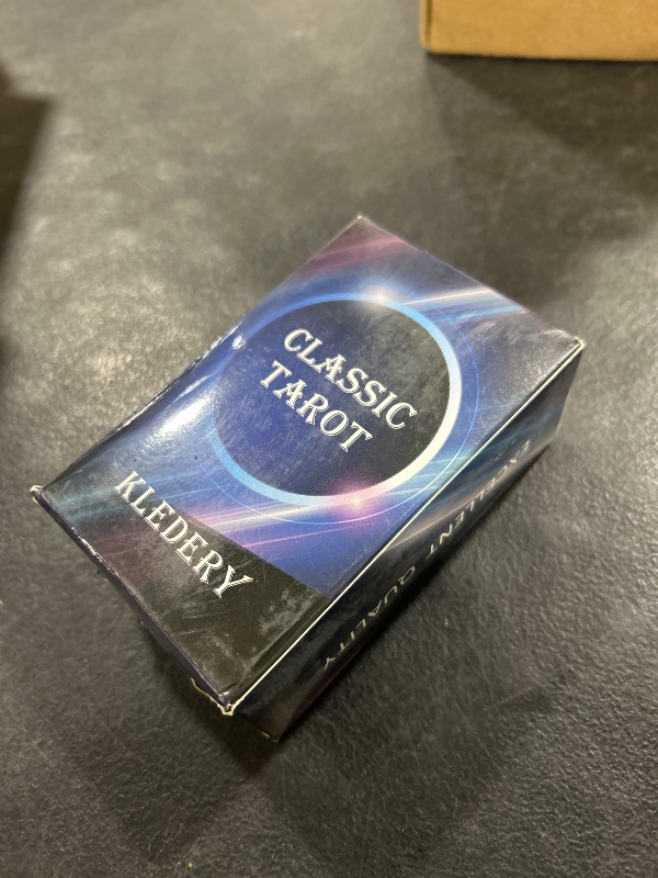 Photo 1 of KLEDERY Tarot Cards for Beginners, Classic Tarot Cards with Meanings on Them, Durable Tarot Cards with Guide Book for Beginners (Black)