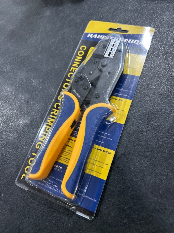 Photo 1 of haisstronica Crimping Tool For Heat Shrink Connectors-AWG 22-10 Ratchet Wire Terminal Crimper-Ratcheting Crimper Tools-Available For Insulated Nylon Connectors and Electrical Wire Connectors HS-8327