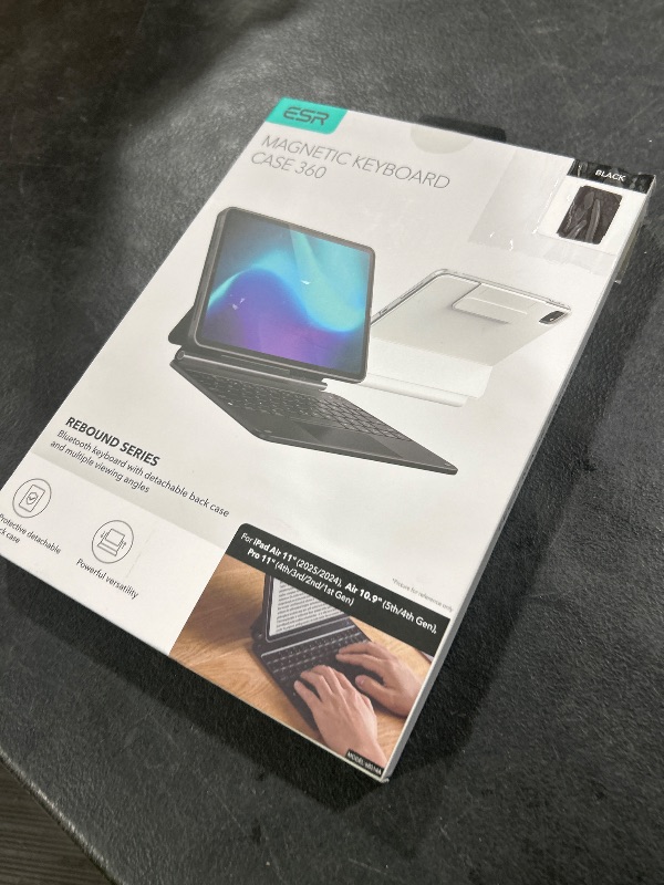 Photo 1 of ESR iPad Air 11 Inch Case with Keyboard (M3/M2, 2025/2024) & iPad Pro 11/Air 5th/4th Gen Keyboard, Easy-Set Magnetic Stand, Portrait/Raised Modes, with Removable Protective Case, Black