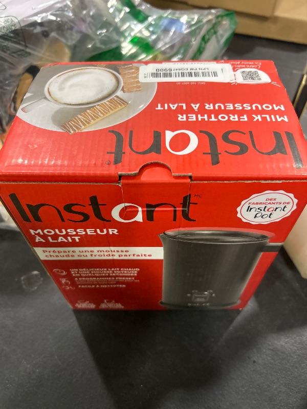 Photo 1 of Instant Pot Milk Frother, 4-in-1 Electric Milk Steamer, 10oz/295ml Automatic Hot and Cold Foam Maker and Milk Warmer for Latte, Cappuccinos, Macchiato, From the Makers of Instant 500W, Black