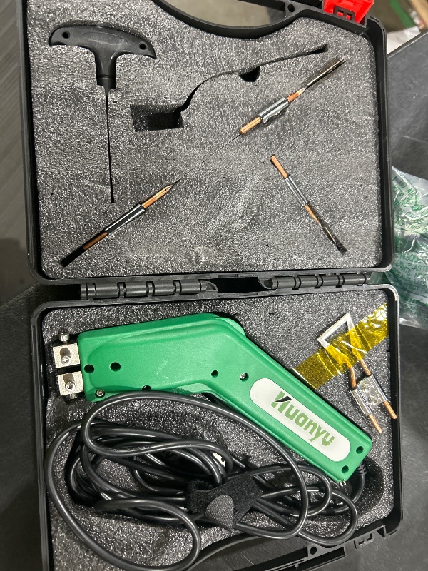 Photo 1 of Huanyu Electric Hot Knife Rope Cutter Fabric Cutting Tool Kit 4 Blades Pro Fabric Cutting 600° C Heat Cutter 100W Heat Sealer for Sponge Cloth Board Webbing Continuous Working