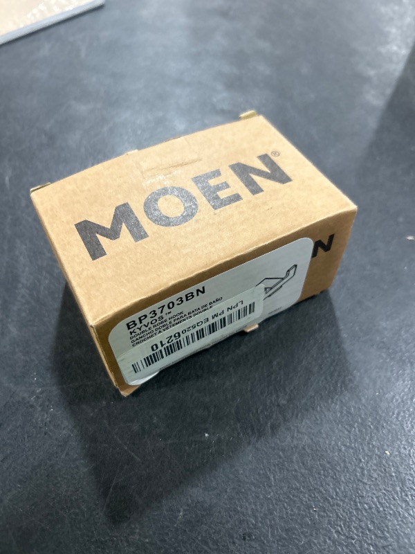 Photo 1 of Moen Kyvos Brushed Nickel Double Modern Robe Hook, BP3703BN