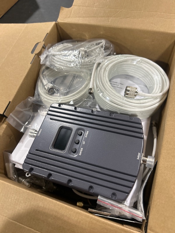 Photo 1 of Cell Phone Booster for Home & Office,Up to 5500Sq Ft,Cell Phone Signal Booster for Band 2/25 / 4/66 / 5/12 / 17/13 with All U.S. Carriers,Boosts 5G 4G LTE, FCC Approved (Silver)