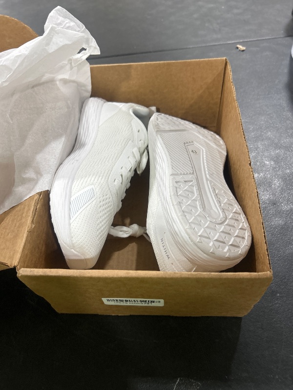 Photo 1 of WHITIN Women's Wide Toe Box Zero Drop Running Shoes Extra Width Size 12 Walking Gym Outdoor Slip Resistant Lightweight Workout Tennis Sneaker White 43