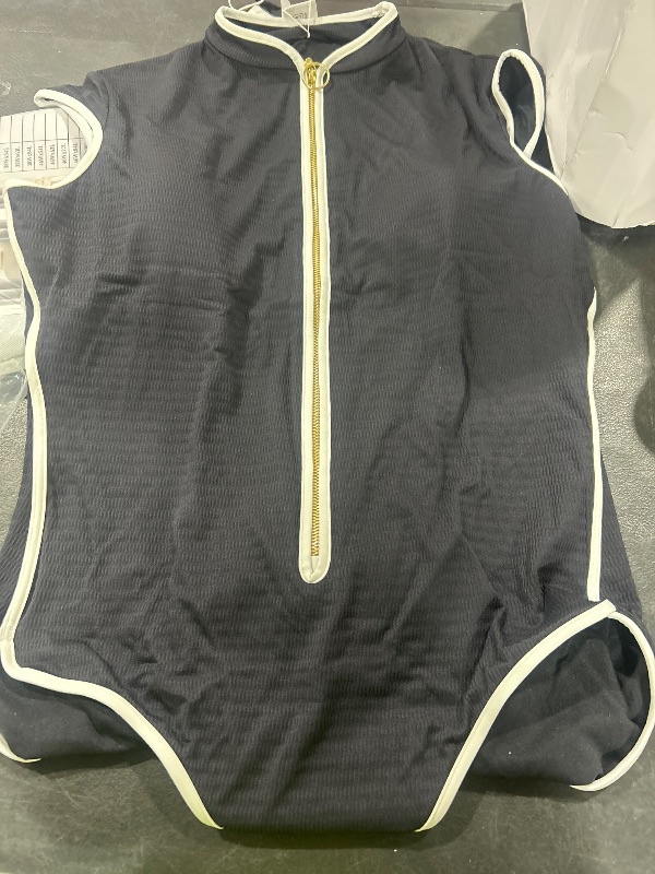 Photo 1 of Seafolly Women's Standard Cap Sleeve Zip Front One Piece, Beach Bound Black