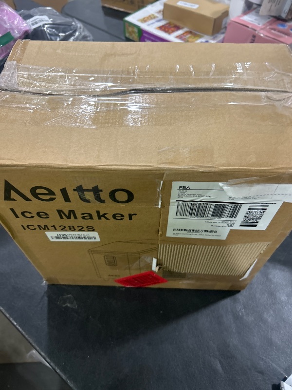 Photo 1 of Aeitto Ice Maker Countertop 26lbs/24H, Ice Machine 8 Ice Cubes Ready in 6 Mins, 2 Sizes of Bullet Ice Portable Ice Makers with Basket & Scoop, Auto Self-Cleaning for Home/Kitchen/Office Stainless