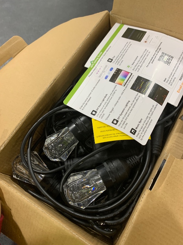 Photo 1 of XMCOSY+ Smart Outdoor String Lights - 64ft RGBCWIC Patio Lights with 24 Color Changing Bulbs, LED String Light for Outside Backyard Bistro Party, APP WiFi Control, Work with Alexa, IP65 Waterproof