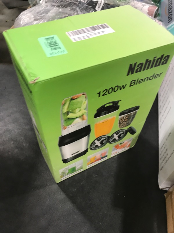 Photo 1 of Nahida Blender for Smoothies, 1200W Smoothie Blender for Ice Crushing, Blenders with (2) 6-Fin Blades, Personal Blenders for Kitchen with 23oz, 32oz, 37oz Easy Go Cups for Juices, Silver