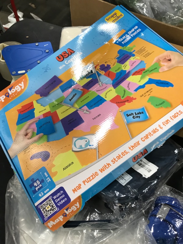 Photo 1 of Imagimake Mapology USA Map with Capitals | Learning States and Capitals | US Geography Toys for Ages 8-13 | Jigsaw Puzzles for Kids Ages 8-10 | Educational Back to School Gifts for Kids Age 5-7 & 9-12