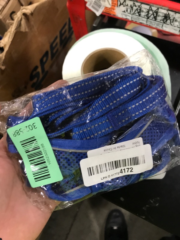 Photo 1 of BOOMIBOO Dog Harness with Leash Set, No Pull Adjustable Reflective Step-in Puppy Pet Vest Harnesses for Small Medium Large Dogs and Cats,Blue M