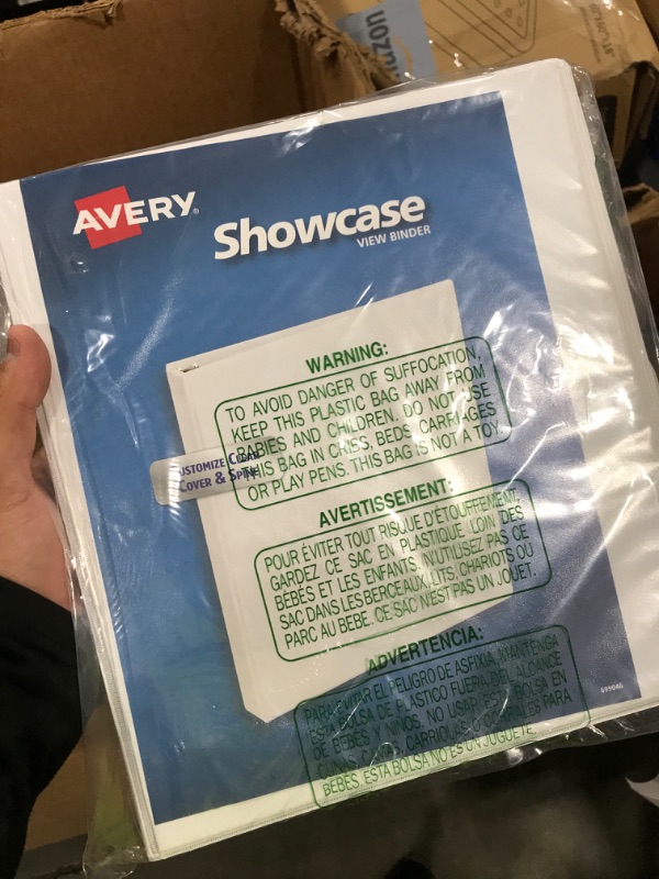 Photo 1 of Avery Economy Showcase View 3 Ring Binder, 1.5" Slant Rings, 375-Sheet Capacity, 2.1 Inch Wide Spine, Great for Home, School Supplies, Office, or Organization Needs, 1 White Binder (19651)