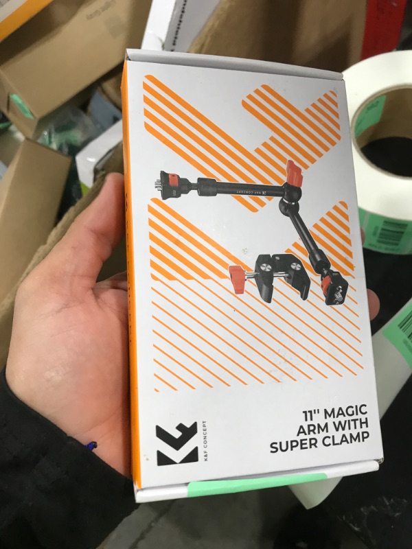 Photo 1 of K&F Concept 11" Magic Arm Clamp Kit with 1/4" & 3/8" Thread Screw, Articulating Friction Arm Clamp Camera Mount for Monitor, LED Light, Webcam, Action Camera
