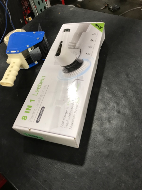 Photo 1 of Leebein Electric Spin Scrubber, Cordless Cleaning Brush with 8 Replaceable Brush Heads, Tub and Floor Tile 360 Power Scrubber Dual Speed with Adjustable & Detachable Handle for Bathroom Kitchen Car