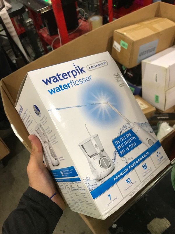 Photo 1 of Waterpik Aquarius Water Flosser For Teeth Cleaning, Gums, Braces, Dental Care, Electric Power With 10 Settings, 7 Tips For Multiple Users And Needs, ADA Accepted, White WP-660, Packaging May Vary