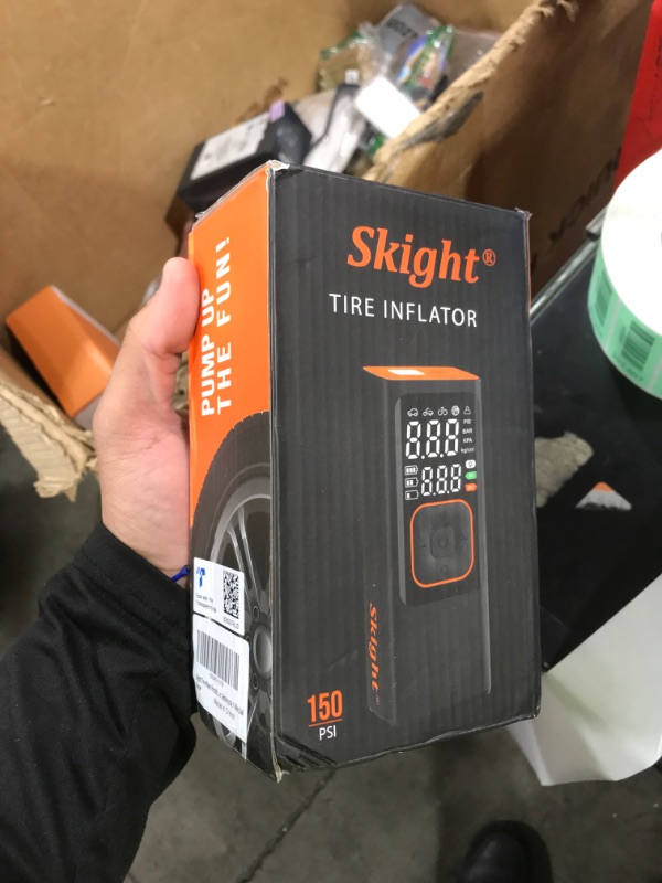 Photo 1 of Skight Tire Inflator Portable Air Compressor - Powerful 160PSI & 2X Faster, Accurate Pressure LCD Display, Cordless Easy Operation - Portable Air Pump for Car, Motorcycle, E-Bike, Ball