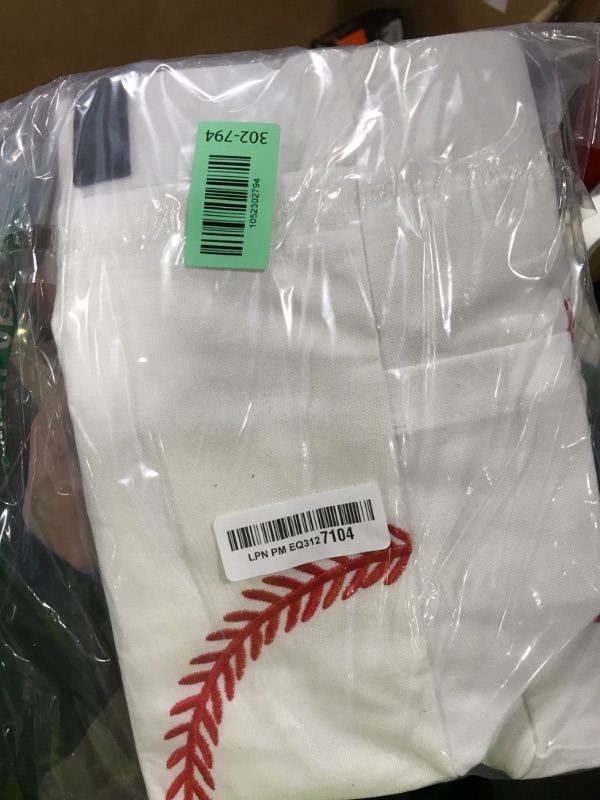 Photo 1 of YHSHYZH Baseball Mom Bag, Sports Mom Essentials, Embroidery Baseball Bag, Baseball Accessories, Canvas Travel Beach Bag, Baseball Gifts for Women, Youth, Coaches (X-large white) …