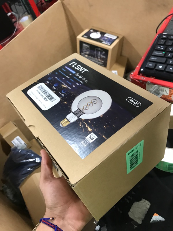 Photo 1 of FLSNT G125(G40) Vintage Large Dimmable LED Bulb, 2700K Soft White, 7W(40W Equivalent), 300LM, E26 Medium Base, CRI90, Oversized Edison Bulb for Bedroom, Kitchen
