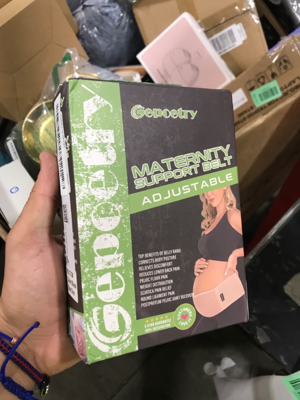 Photo 1 of Gepoetry Maternity Belly Band for Pregnant Women | Pregnancy Belly Support Band for Abdomen, Pelvic, Waist, & Back Pain | Adjustable Maternity Belt | For All Stages of Pregnancy & Postpartum (Black)