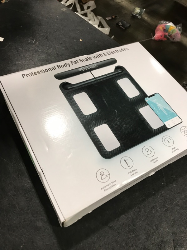Photo 1 of Tychesy Body Pod Smart Scale with BMI Body Fat Muscle Mass, 8 Sensors Body Composition Scales Most Accurate with APP up to 24 Users