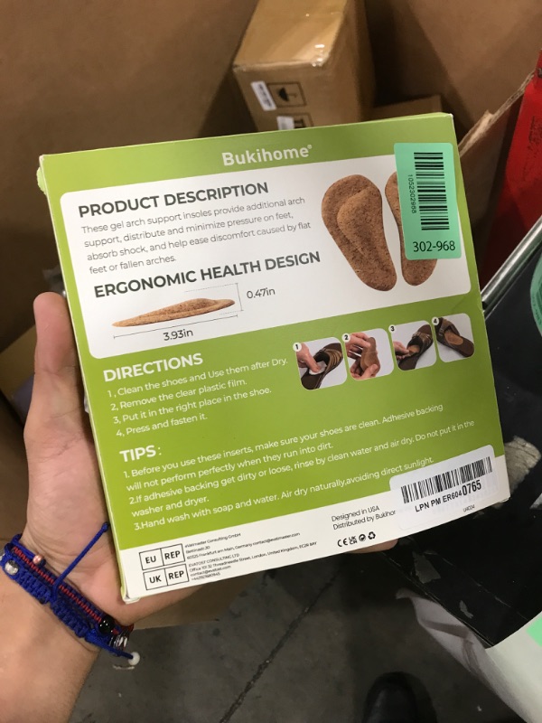Photo 1 of Arch Support Shoe Inserts & Insoles - Bukihome Gel Arch Inserts for Flat Feet, Plantar Fasciitis - Adhesive Arch Pad for Foot Pain Relief - All Day Comfort - 0.47 Inch - 8 Pairs (Cork)