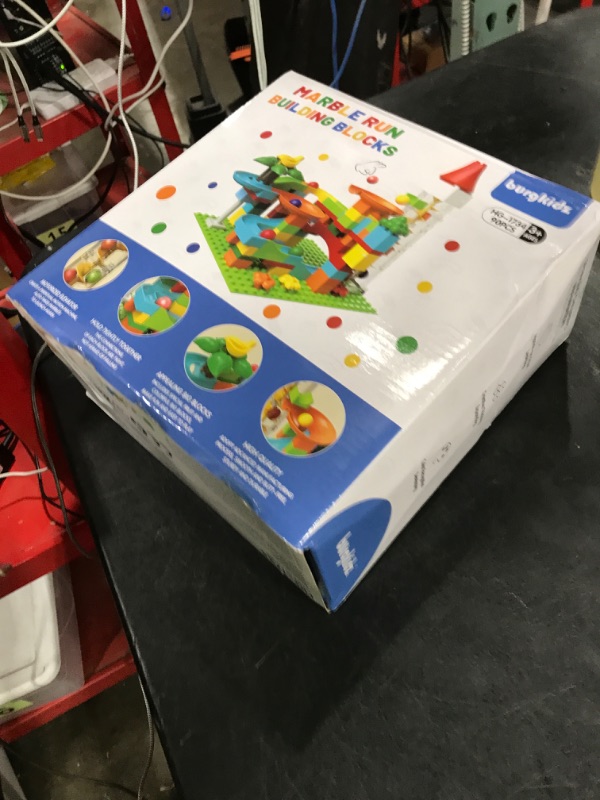 Photo 1 of Marble Run Toy Motorized Elevator Marble Maze Kit with Perpetual Motion Machine, Building Block Educational Construction Game Playset STEM Learning Hand Eye Coordination Training Unlimited DIY