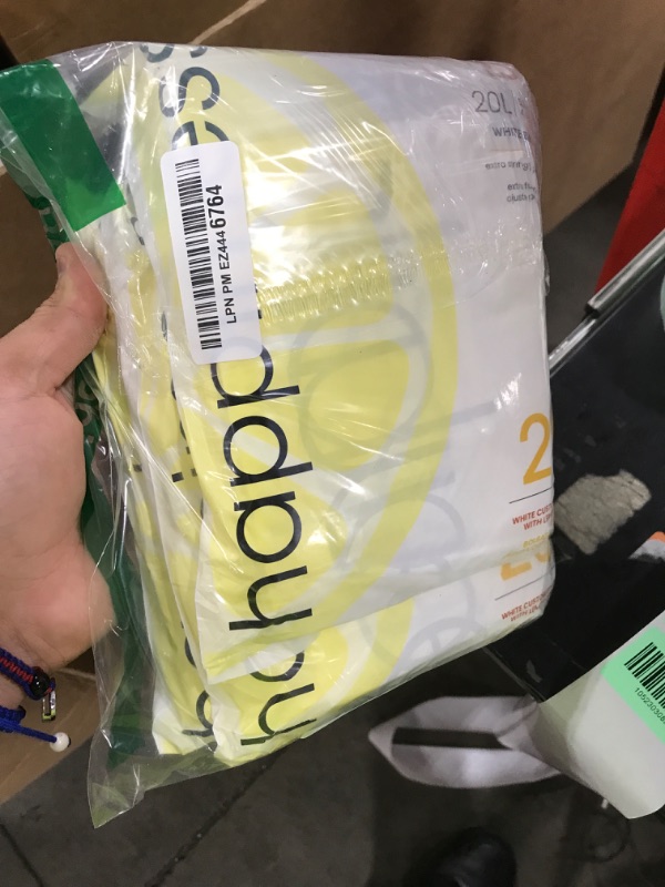 Photo 1 of happimess HPM3100B-WHITE 5.3-Gallon Lemon Scented Drawstring Trash Can Liner, White (60-Count, 3-Packs of 20 Liners)