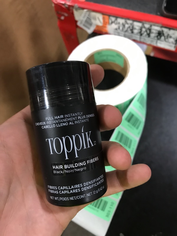 Photo 1 of Toppik Hair Building Fibers, Black, 12g Fill In Fine or Thinning Hair, Instantly Thicker, Fuller Looking, 9 Shades for Men & Women, Keratin Protein Formula