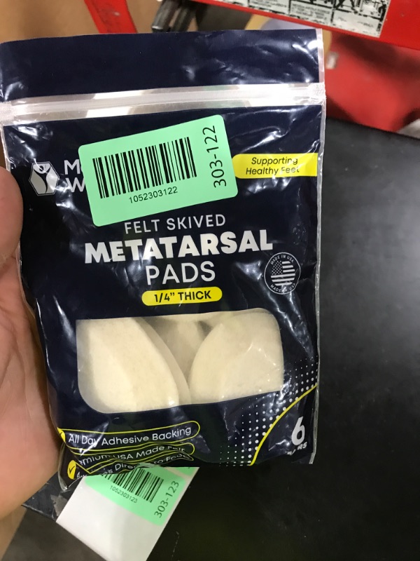 Photo 1 of Metatarsal Felt Foot Pad Skived Cut (1/4" Thick) - Made in USA - Felt Metatarsal Pads for Women and Men - Ball of Foot Cushion - 6 Pairs (12 Pieces)