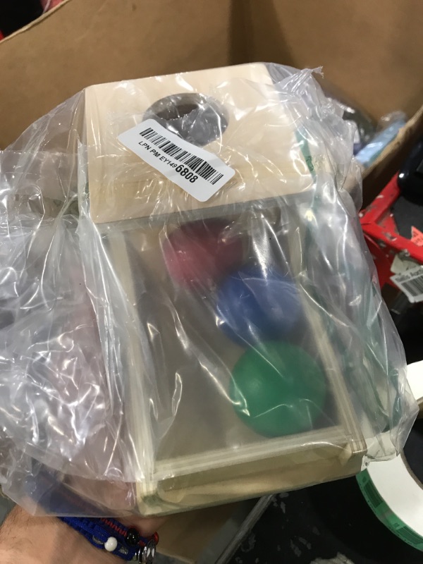 Photo 1 of Busy edition Montessori Toys Object Permanence Box Soft Sound Wooden Baby Ball Drop Play for 6 Month 1 2 3 Year Old Toddlers Infant Early Age Toy (Red Green Blue)