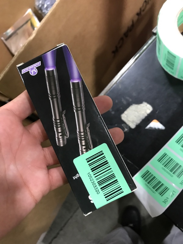 Photo 1 of COSOOS 2 UV Black Light Flashlight, 2 Pack 395nm Mini Pen Light with Clip, Waterproof Ultraviolet Flashlight for Leak, Pet Urine, Scorpion, Hotel Inspection, Dry Stain and Bed Bug.